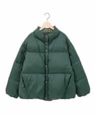 GJJAE38420 Jocomomola(ホコモモラ) 【リバーシブル】Flor Alta ショートダウンコート グリーン