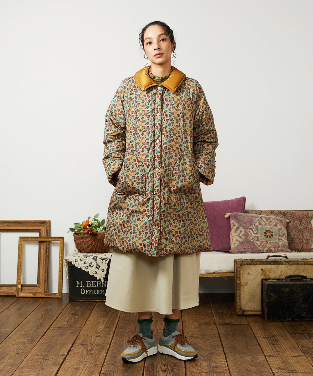 GJJAE39470 Jocomomola(ホコモモラ) 【リバーシブル】Flor Alta ロングダウンコート マスタード