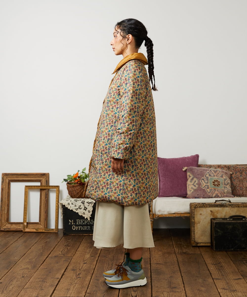 GJJAE39470 Jocomomola(ホコモモラ) 【リバーシブル】Flor Alta ロングダウンコート マスタード