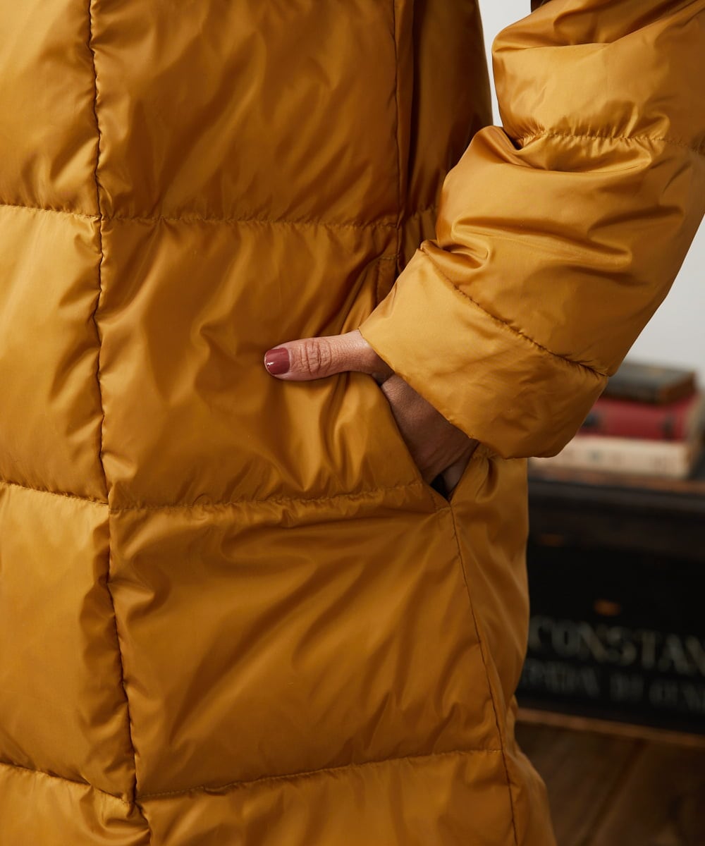 GJJAE39470 Jocomomola(ホコモモラ) 【リバーシブル】Flor Alta ロングダウンコート マスタード