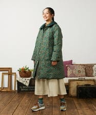 GJJAE39470 Jocomomola(ホコモモラ) 【リバーシブル】Flor Alta ロングダウンコート グリーン