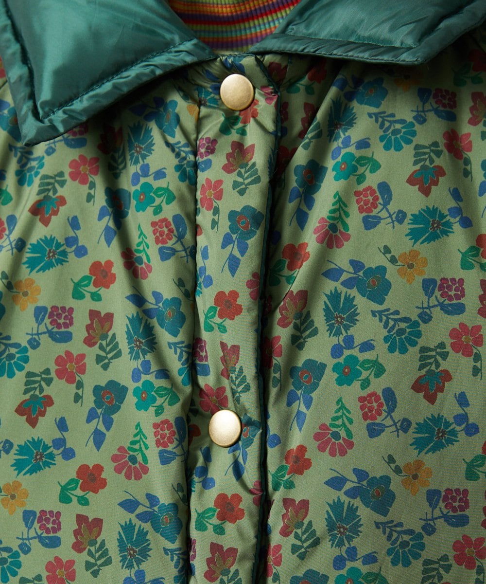 GJJAE39470 Jocomomola(ホコモモラ) 【リバーシブル】Flor Alta ロングダウンコート グリーン