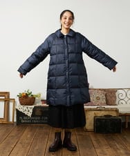 GJJAE39470 Jocomomola(ホコモモラ) 【リバーシブル】Flor Alta ロングダウンコート ネイビー