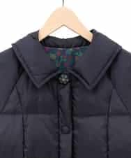 GJJAE39470 Jocomomola(ホコモモラ) 【リバーシブル】Flor Alta ロングダウンコート ネイビー