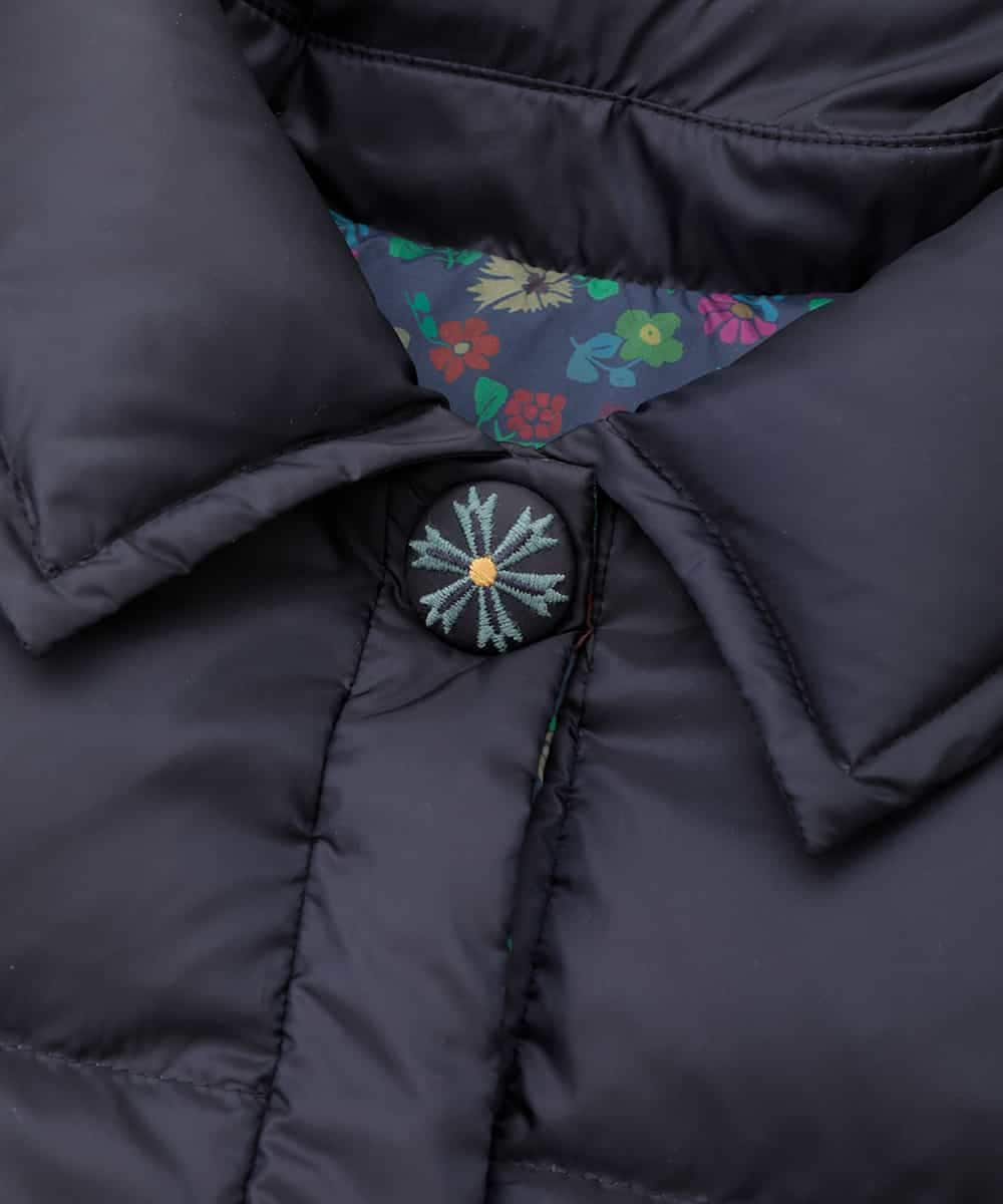 GJJAE39470 Jocomomola(ホコモモラ) 【リバーシブル】Flor Alta ロングダウンコート ネイビー