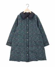 GJJAE39470 Jocomomola(ホコモモラ) 【リバーシブル】Flor Alta ロングダウンコート ネイビー