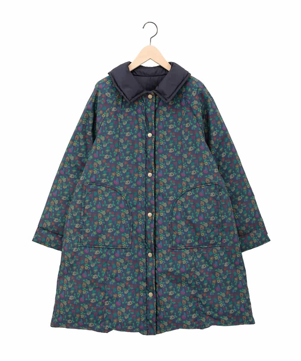 GJJAE39470 Jocomomola(ホコモモラ) 【リバーシブル】Flor Alta ロングダウンコート ネイビー