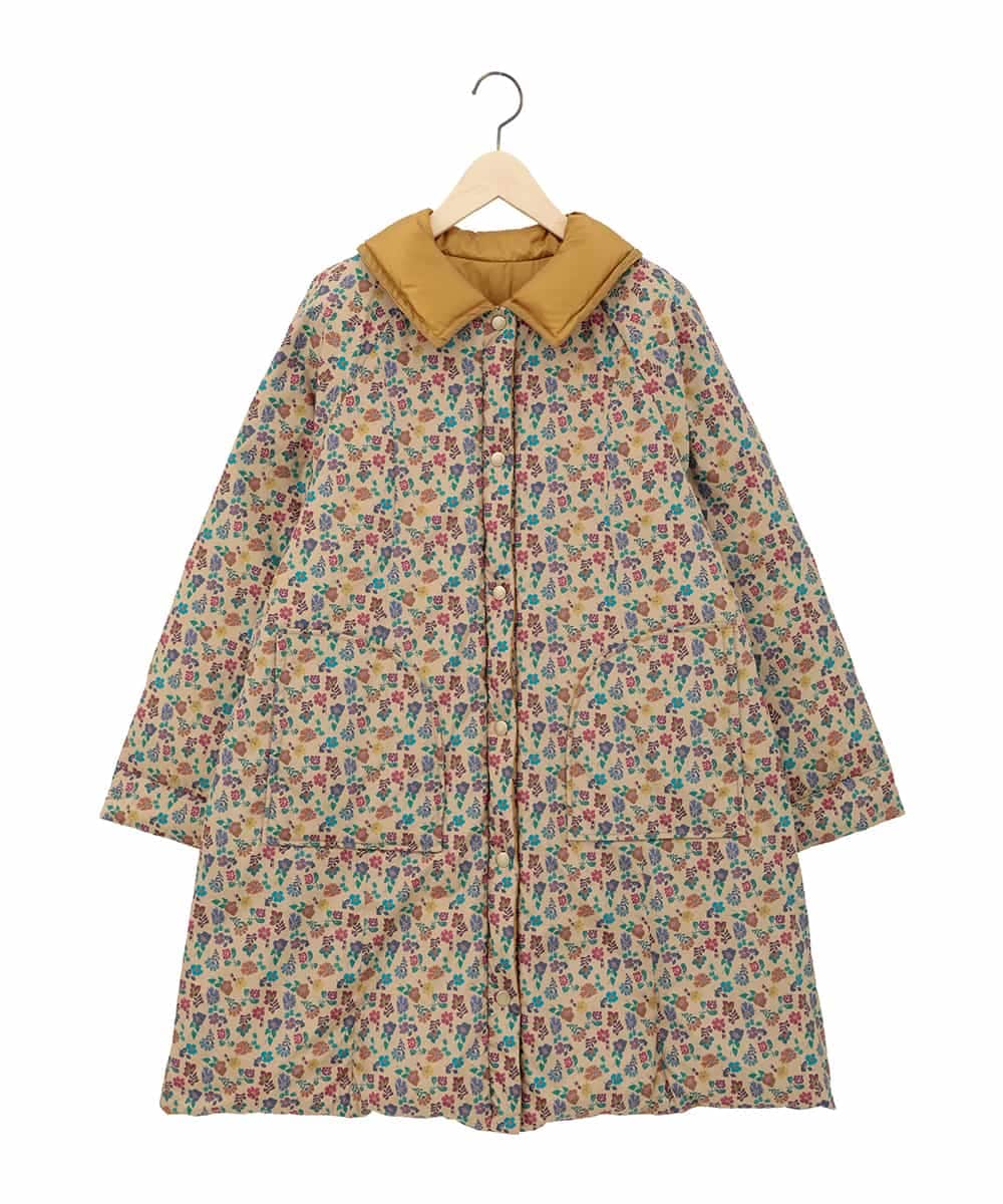 GJJAE39470 Jocomomola(ホコモモラ) 【リバーシブル】Flor Alta ロングダウンコート ネイビー