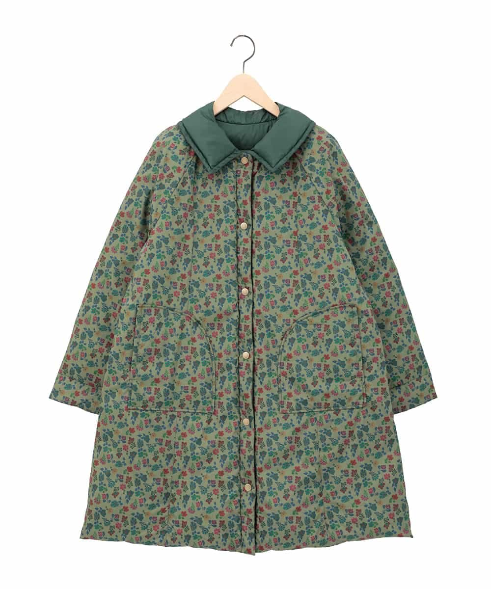 GJJAE39470 Jocomomola(ホコモモラ) 【リバーシブル】Flor Alta ロングダウンコート ネイビー