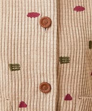 GJJAG02360 Jocomomola(ホコモモラ) Manchas モチーフ刺繍 コーデュロイジャケット ベージュ