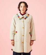 GJJAG72400 Jocomomola(ホコモモラ) Mural ニット×キルティングライトアウター アイボリー