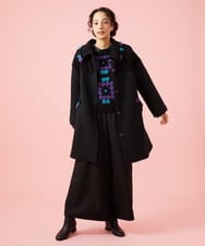 GJJAG72400 Jocomomola(ホコモモラ) Mural ニット×キルティングライトアウター ブラック