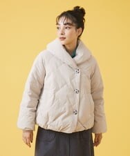 GJJAT34350 Jocomomola(ホコモモラ) ナイロンワッシャー ショートダウン アイボリー