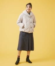 GJJAT34350 Jocomomola(ホコモモラ) ナイロンワッシャー ショートダウン アイボリー