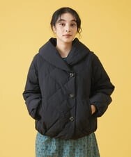 GJJAT34350 Jocomomola(ホコモモラ) ナイロンワッシャー ショートダウン ブラック