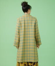 GJJAW02500 Jocomomola(ホコモモラ) ロービングチェック ロングコート アイボリー