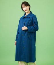 GJJCA02480 Jocomomola(ホコモモラ) 【3WAY】Juntos フラワー刺繍ベスト付きロングコート  ブルー