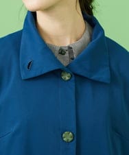 GJJCA02480 Jocomomola(ホコモモラ) 【3WAY】Juntos フラワー刺繍ベスト付きロングコート  ブルー