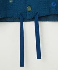 GJJCA02480 Jocomomola(ホコモモラ) 【3WAY】Juntos フラワー刺繍ベスト付きロングコート  ブルー