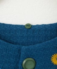 GJJCA02480 Jocomomola(ホコモモラ) 【3WAY】Juntos フラワー刺繍ベスト付きロングコート  ブルー