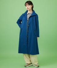 GJJCA02480 Jocomomola(ホコモモラ) 【3WAY】Juntos フラワー刺繍ベスト付きロングコート  ブルー