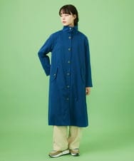 GJJCA02480 Jocomomola(ホコモモラ) 【3WAY】Juntos フラワー刺繍ベスト付きロングコート  ブルー