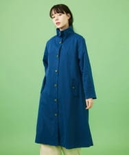 GJJCA02480 Jocomomola(ホコモモラ) 【3WAY】Juntos フラワー刺繍ベスト付きロングコート  ブルー