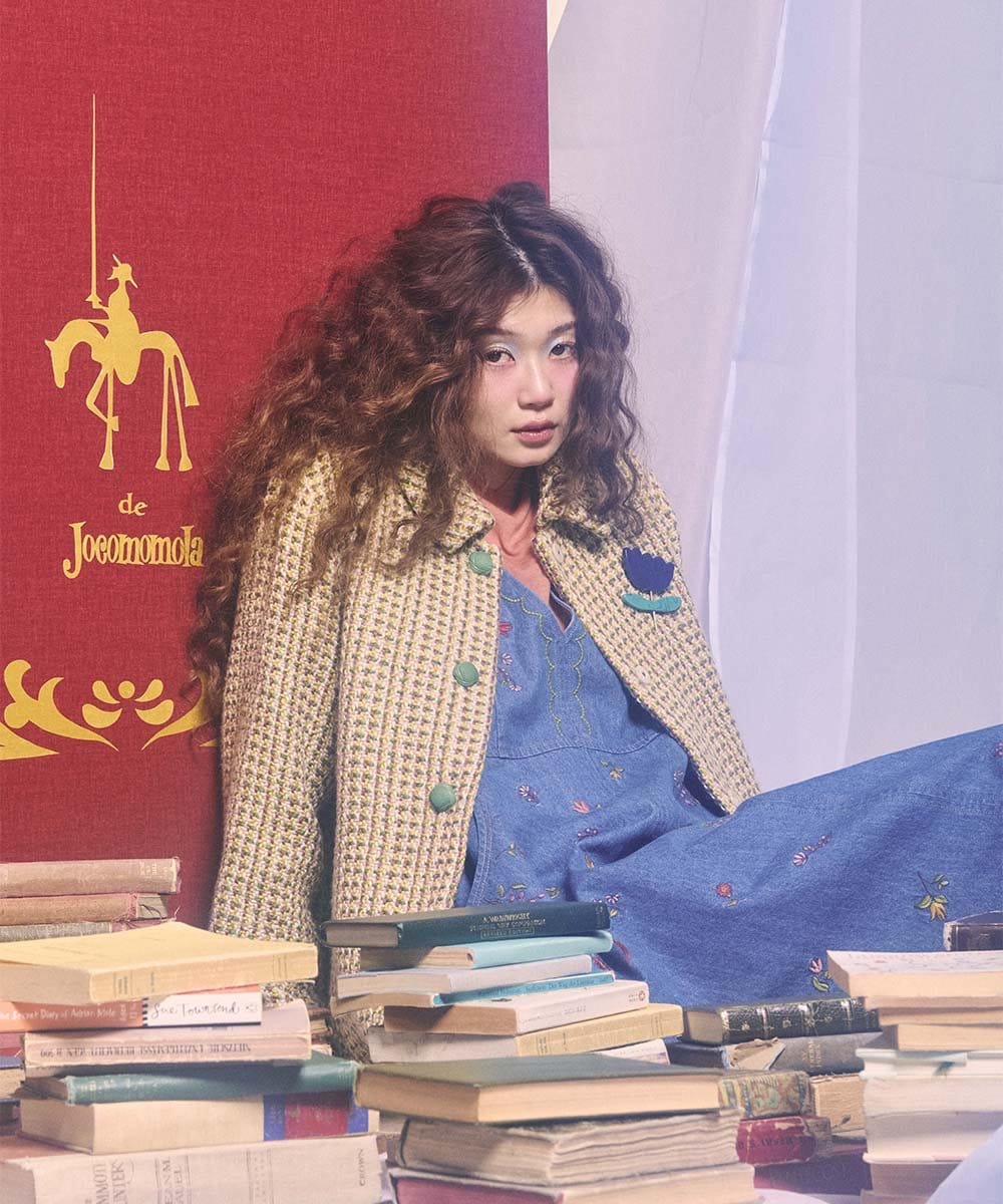 GJJCD02420 Jocomomola(ホコモモラ) La escena inicial ジャカードハーフ丈コート ベージュ