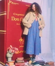 GJJCD02420 Jocomomola(ホコモモラ) La escena inicial ジャカードハーフ丈コート ベージュ