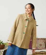 GJJCD02420 Jocomomola(ホコモモラ) La escena inicial ジャカードハーフ丈コート ベージュ