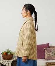 GJJCD02420 Jocomomola(ホコモモラ) La escena inicial ジャカードハーフ丈コート ベージュ