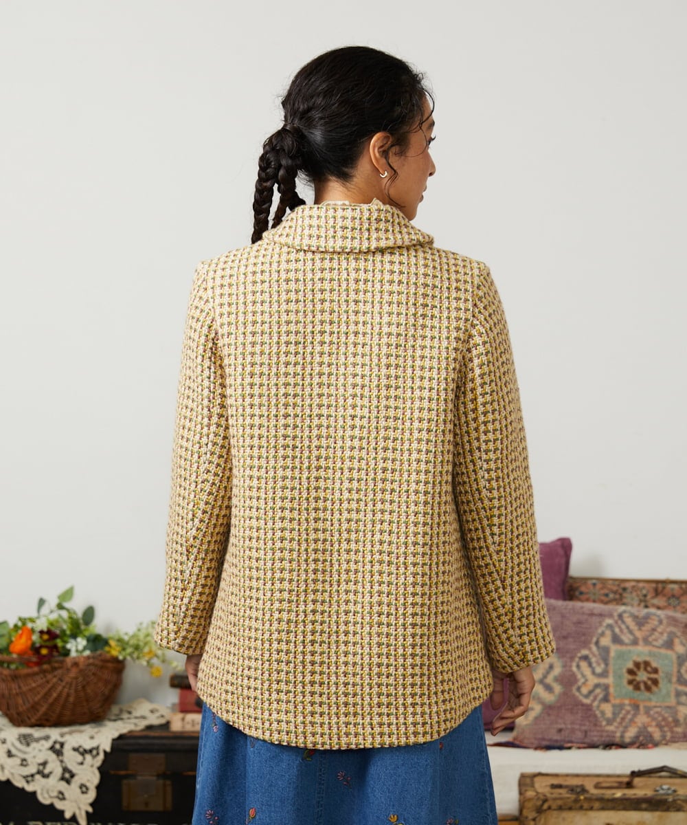 GJJCD02420 Jocomomola(ホコモモラ) La escena inicial ジャカードハーフ丈コート ベージュ