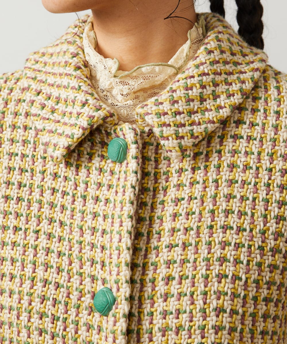 GJJCD02420 Jocomomola(ホコモモラ) La escena inicial ジャカードハーフ丈コート ベージュ