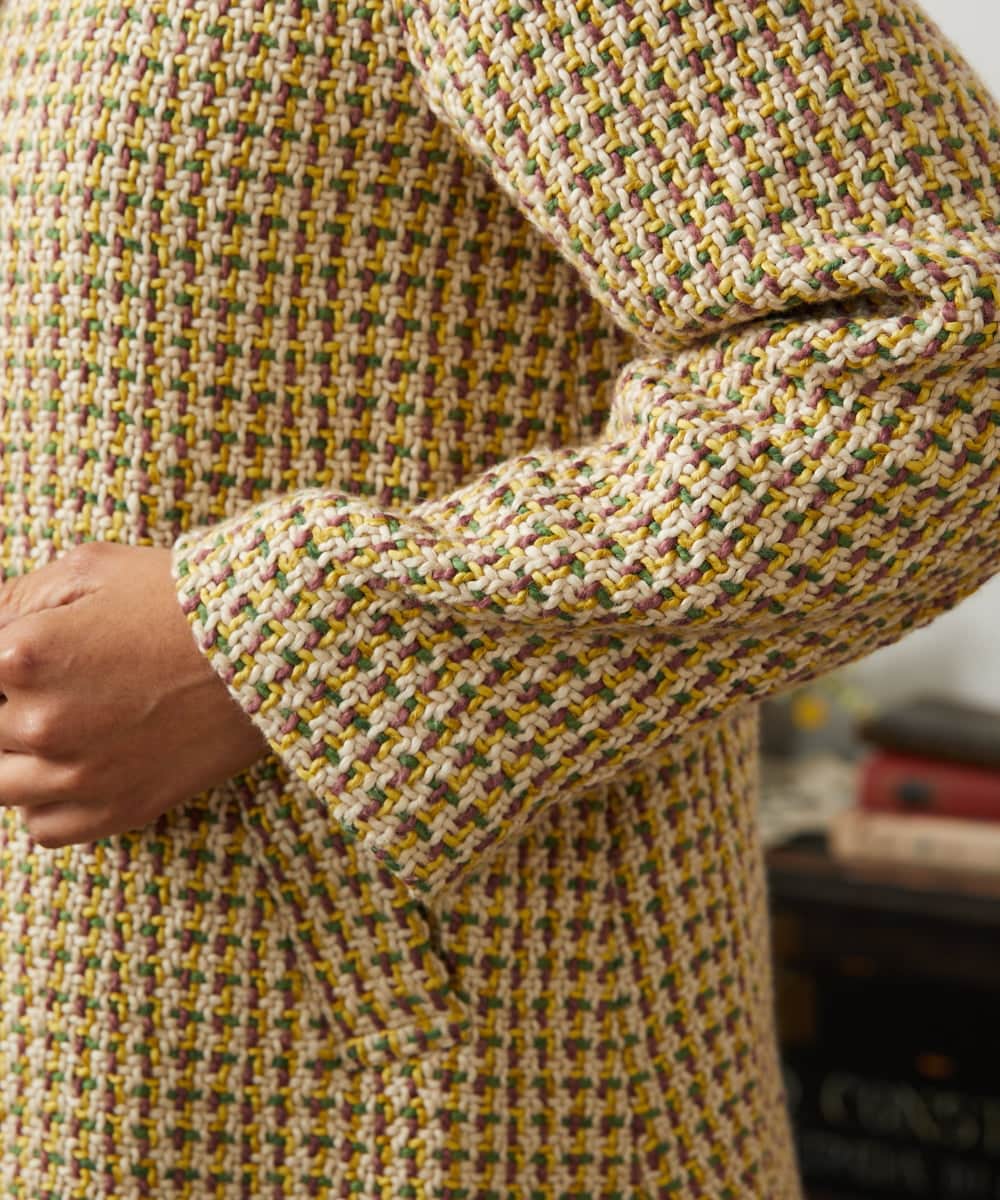 GJJCD02420 Jocomomola(ホコモモラ) La escena inicial ジャカードハーフ丈コート ベージュ