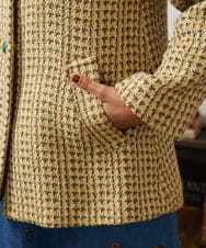 GJJCD02420 Jocomomola(ホコモモラ) La escena inicial ジャカードハーフ丈コート ベージュ