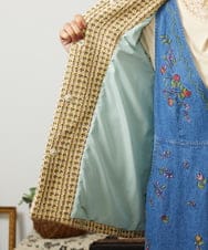 GJJCD02420 Jocomomola(ホコモモラ) La escena inicial ジャカードハーフ丈コート ベージュ