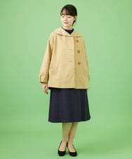 GJJDA32330 Jocomomola(ホコモモラ) 裏地プリント変形カラーミドルコート ベージュ