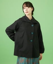 GJJDA32330 Jocomomola(ホコモモラ) 裏地プリント変形カラーミドルコート ベージュ