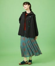 GJJDA32330 Jocomomola(ホコモモラ) 裏地プリント変形カラーミドルコート ベージュ