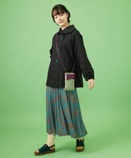 GJJDA32330 Jocomomola(ホコモモラ) 裏地プリント変形カラーミドルコート ベージュ