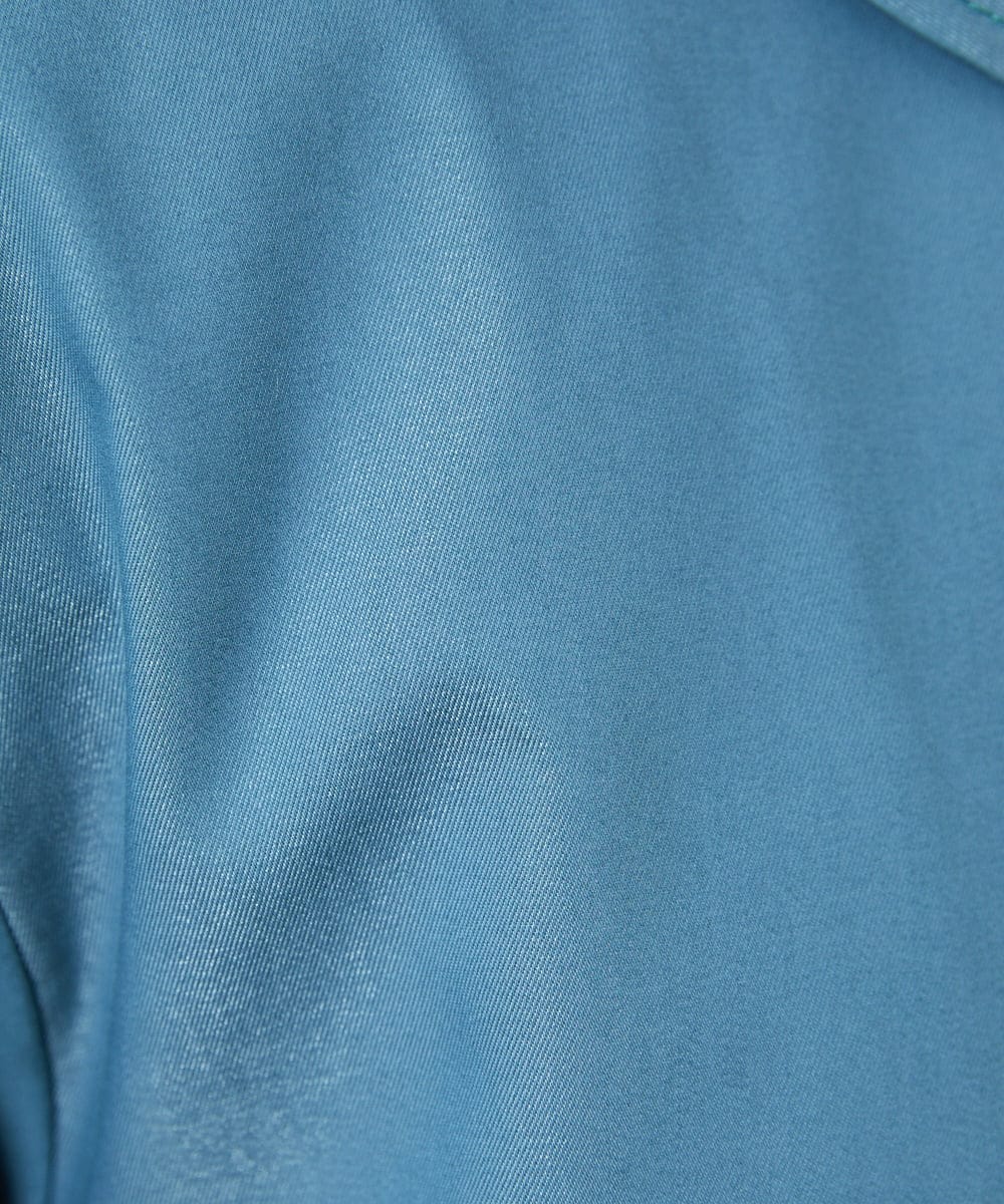 GJJDD30380 Jocomomola(ホコモモラ) 裏地プリントロングコート ブルー