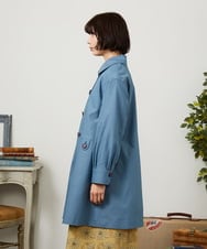 GJJDD30380 Jocomomola(ホコモモラ) 裏地プリントロングコート ブルー