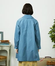 GJJDD30380 Jocomomola(ホコモモラ) 裏地プリントロングコート ブルー