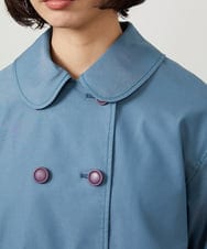 GJJDD30380 Jocomomola(ホコモモラ) 裏地プリントロングコート ブルー