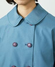 GJJDD30380 Jocomomola(ホコモモラ) 裏地プリントロングコート ブルー