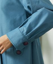 GJJDD30380 Jocomomola(ホコモモラ) 裏地プリントロングコート ブルー