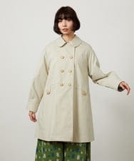 GJJDD30380 Jocomomola(ホコモモラ) 裏地プリントロングコート ベージュ