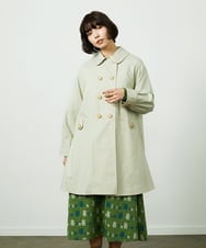 GJJDD30380 Jocomomola(ホコモモラ) 裏地プリントロングコート ベージュ