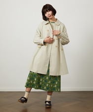 GJJDD30380 Jocomomola(ホコモモラ) 裏地プリントロングコート ベージュ