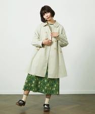 GJJDD30380 Jocomomola(ホコモモラ) 裏地プリントロングコート ベージュ